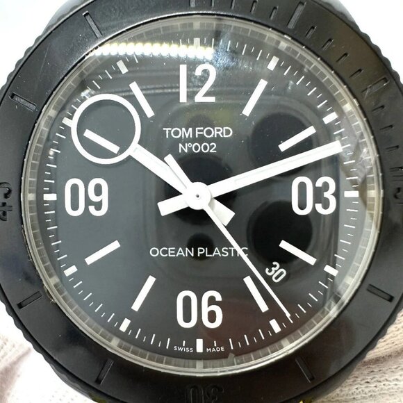 TOM FORD No.002 Ocean Plastic Sports Timepiece Automatic Wristwatch SS Black